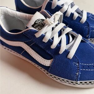 Vans Kids Royal Blue and White Sneakers
